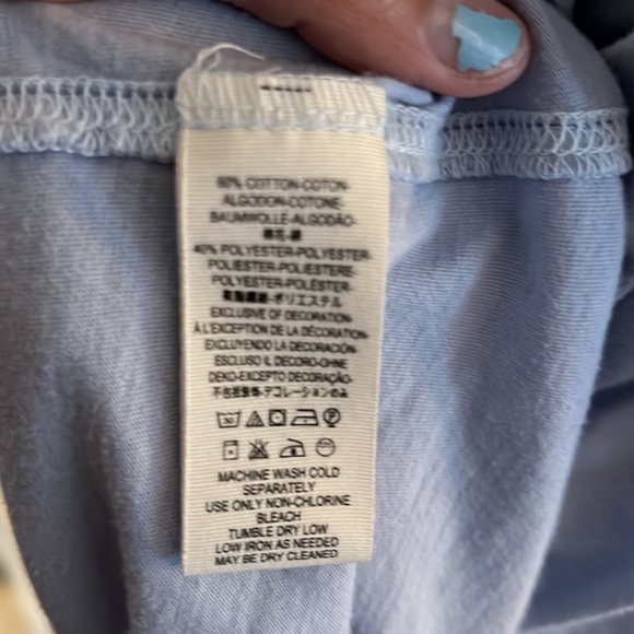 Free People, baby blue cold shoulder top, Large - Picture 7 of 7